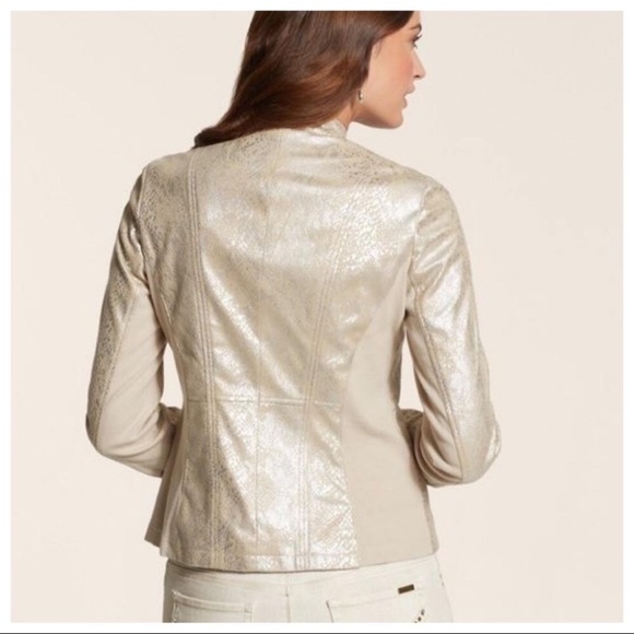 Chico’s Python Faux-Leather Moto Jacket - Picture 2 of 14